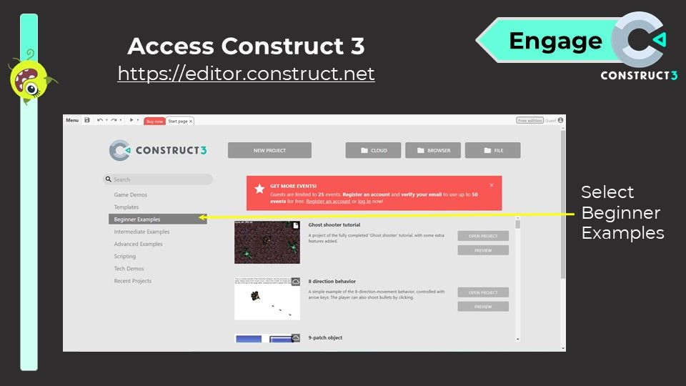 Teaching Computer Science with Construct 3